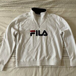 FILA Women's XL Quarter Zip Pullover White